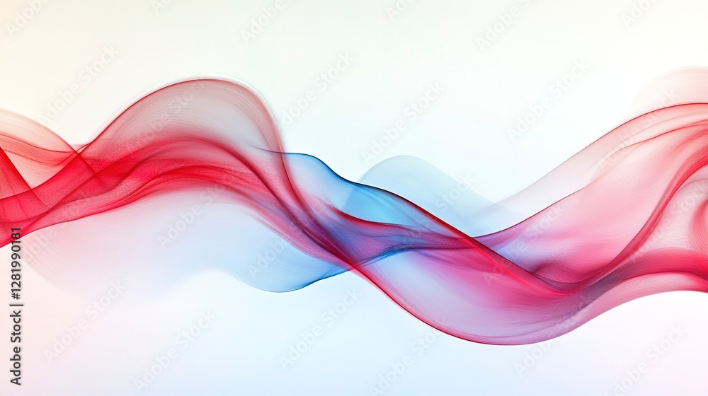 Naklejka premium Soft red and blue wave pattern with smooth transitions and a futuristic flowing design