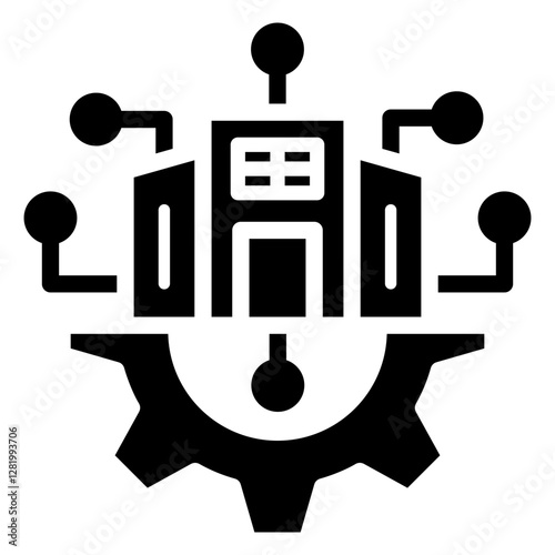Digital Business Glyph Icon