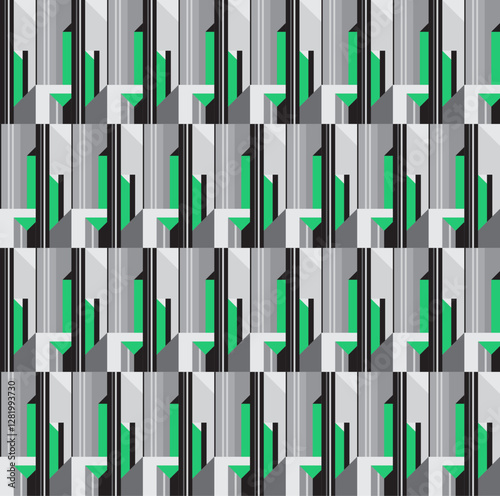 Seamless abstract geometric pattern with broken shapes