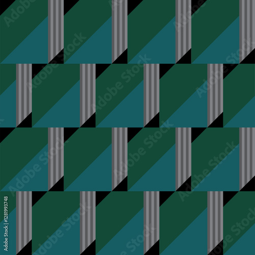 Seamless abstract geometric pattern with diagonal shapes