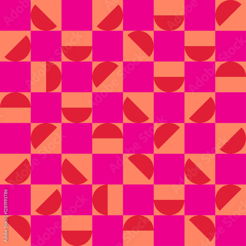 Seamless abstract geometric pattern. Colorful checkered ornament
