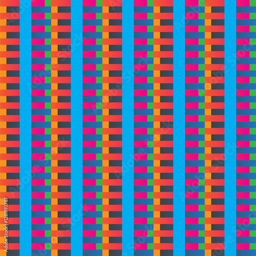 Seamless abstract geometric pattern. Woven colorful ornament