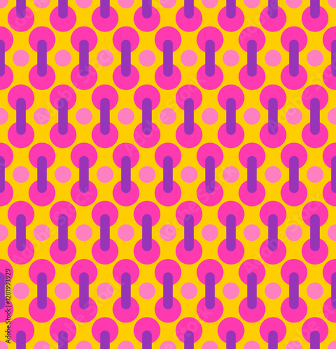 Seamless abstract geometric pattern with round shapes