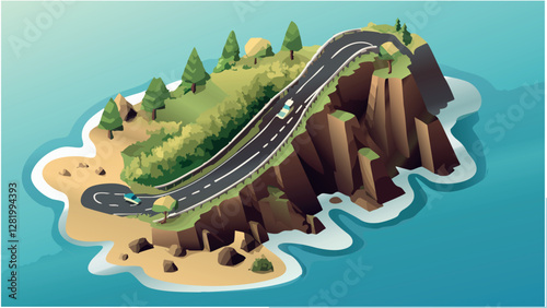 Isometric View of the Pacific Coast Road.eps