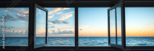 Coastal Tranquility: Sunset Over the Ocean