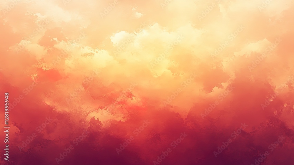 Fototapeta premium Warm orange and pink gradient with subtle grainy texture, softly blurred and glowing, creating a cozy and serene atmosphere