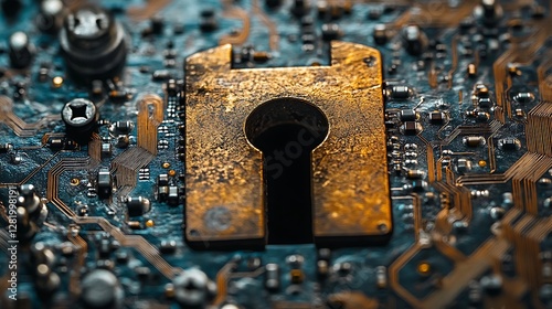 Keyhole circuit board security photo