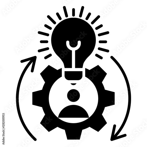 Reskilling Glyph Icon