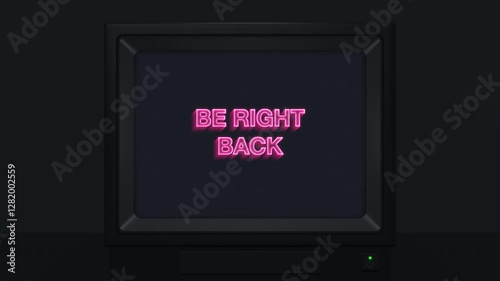 Be Right Back Streaming And Podcast Title On Retro CRT Television Screen