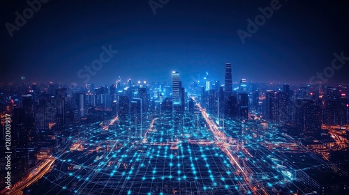 Wallpaper Mural Showcasing advanced urban technology and global communication networks Torontodigital.ca