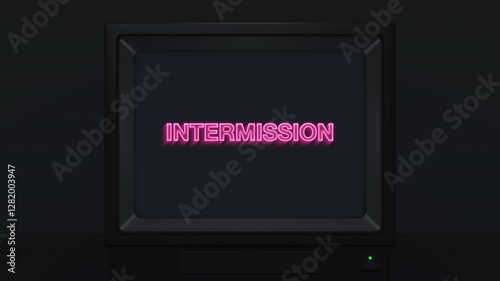 Intermission Streaming And Podcast Title On Retro CRT Television Screen