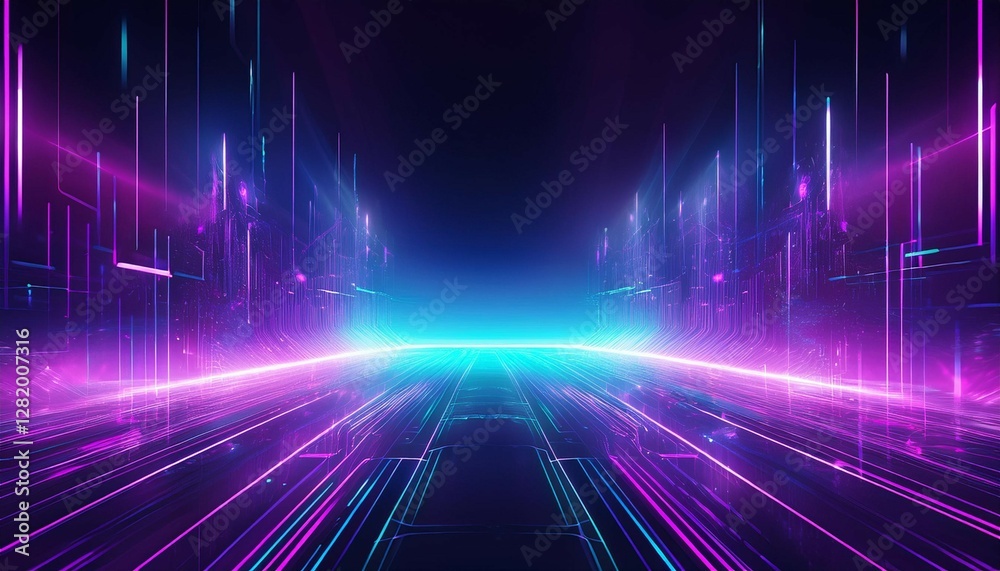 purple violet and blue tech modern futuristic with line in glowing background future technology concept purple violet and blue tech modern futuristic with line in glowing background future technology concept