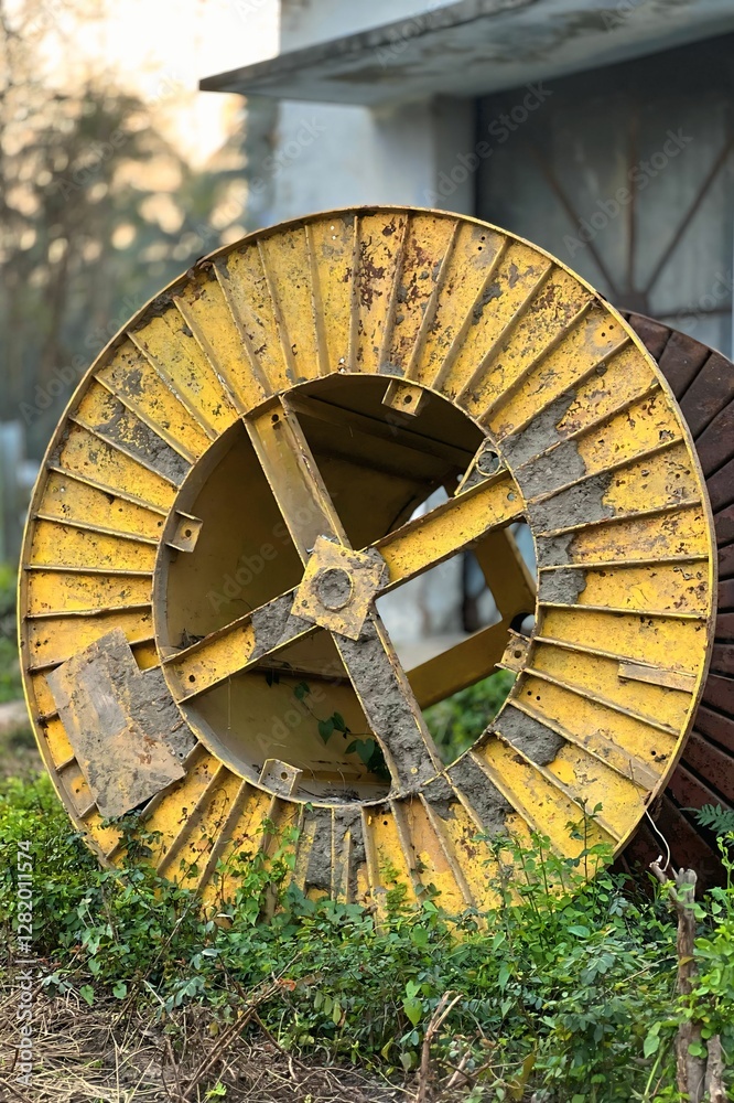 Abandoned Cable Reel A Juxtaposition of Nature and Industry Abandoned Cable Reel A Juxtaposition of Nature and Industry