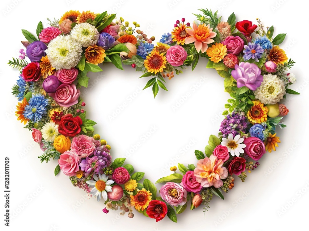 Decorative heart flower frame, ideal for personalized displays. Space for your copy. Decorative heart flower frame, ideal for personalized displays. Space for your copy.
