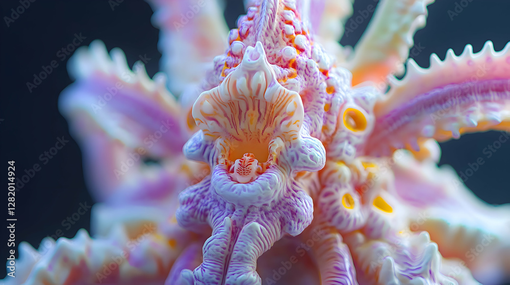 Obraz premium A close-up of an orchid bloom, showcasing its intricate details and soft gradient of colors