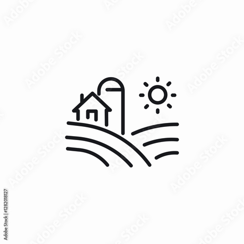 barn field icon sign vector