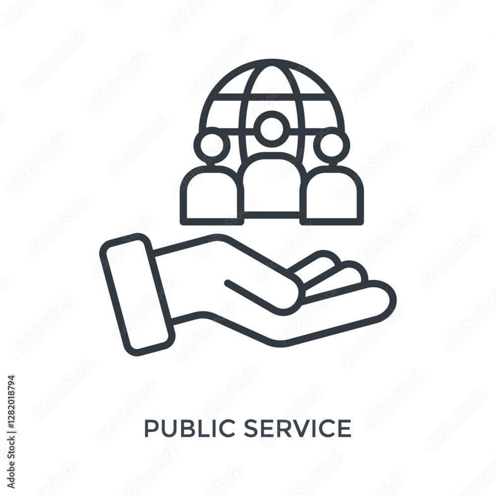 Public Service Icon Lineal Style. Vector Illustration Graphic Design Public Service Icon Lineal Style. Vector Illustration Graphic Design