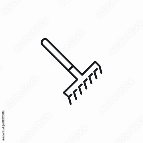 field rake icon sign vector