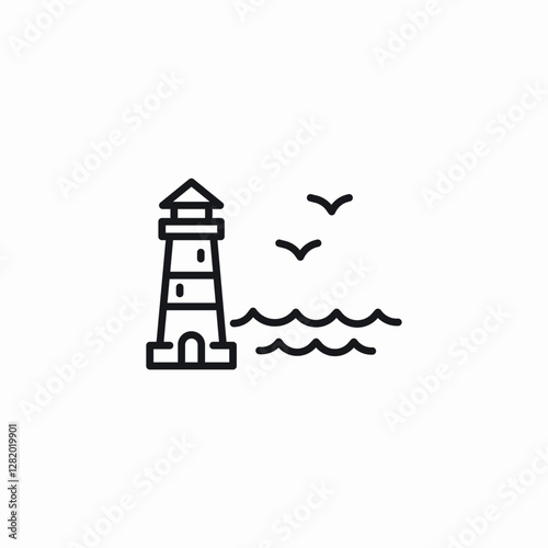 lighthouse field icon sign vector