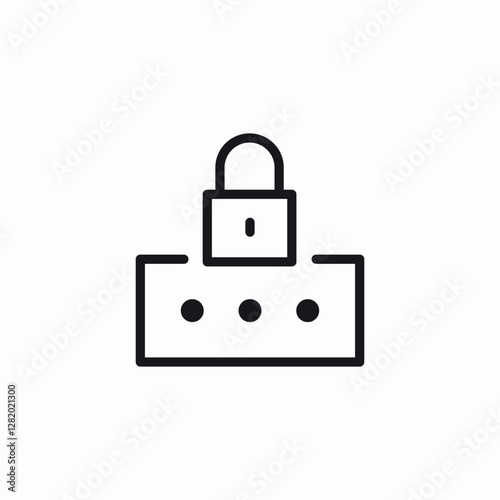 password number lock icon sign vector