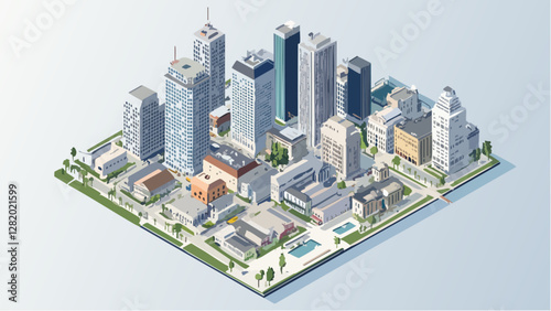 Isometric Cityscape of New Orleans