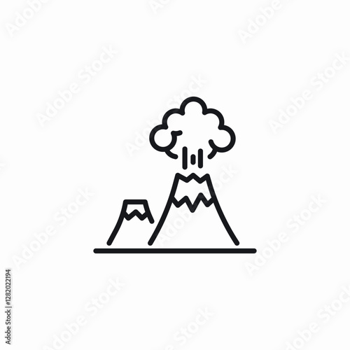 volcano fumes icon sign vector