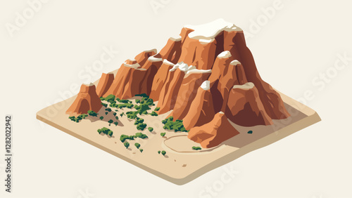 Isometric Zion- A Serene Desert Escape