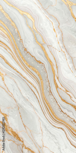 Elegant White Marble Texture With Gold Veins. Luxurious Natural Stone Surface With Smooth Patterns. Ideal For Interior Design, Branding, Packaging, And Digital Backgrounds...