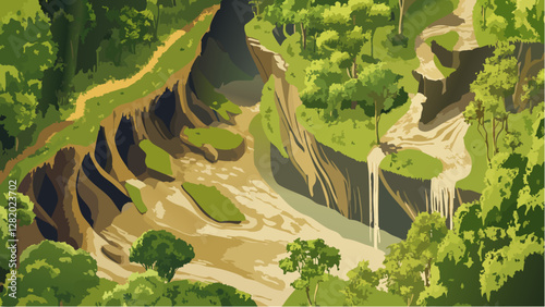 Mammoth Cave National Park in Isometric View