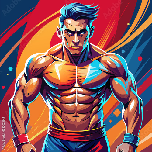 illustration of a bodybuilder