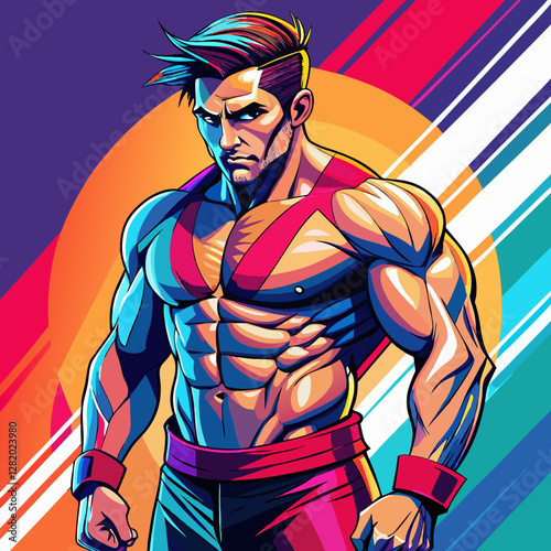 illustration of a bodybuilder