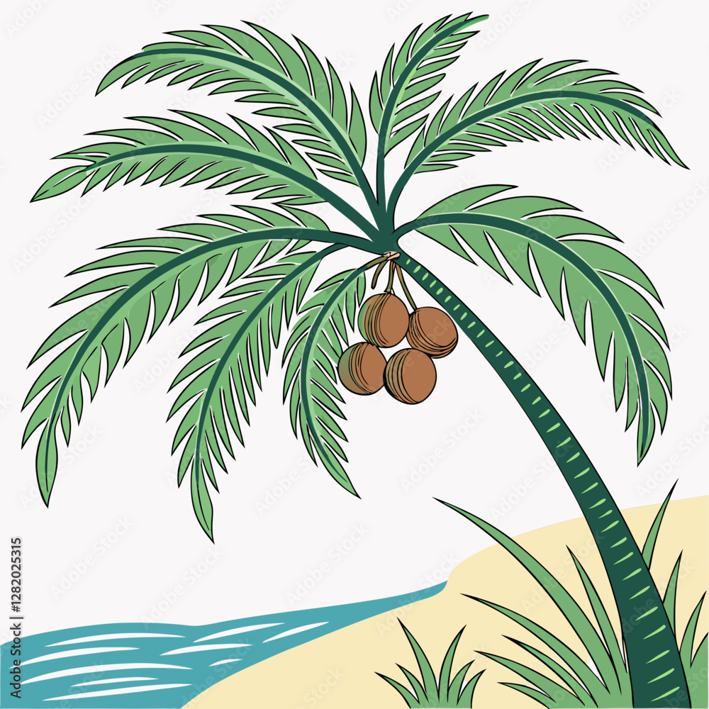 Fototapeta premium palm trees on the beach