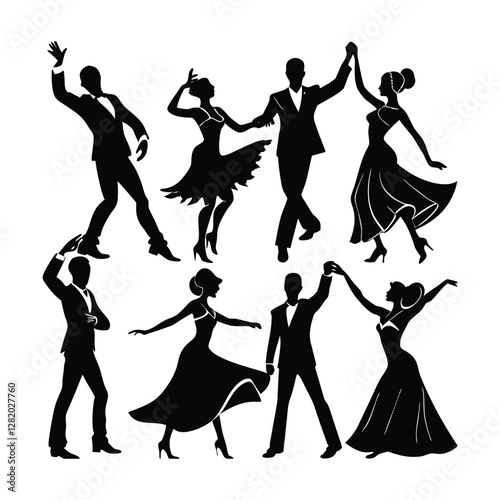 silhouettes of dancing couple