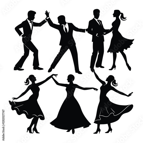 silhouettes of dancing couple