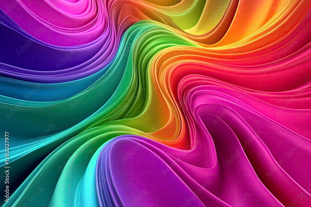 Obraz premium Rainbow colors gradient curves background