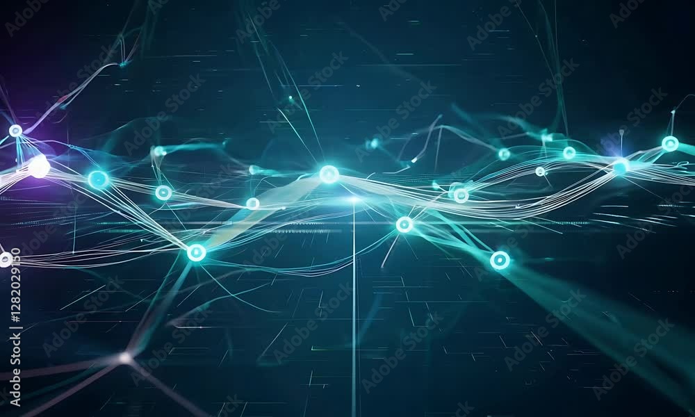 abstract blue background of communication system., futurestic, robot, AI abstract blue background of communication system., futurestic, robot, AI