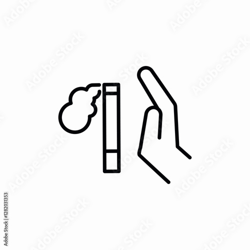 cigarette refusal icon sign vector