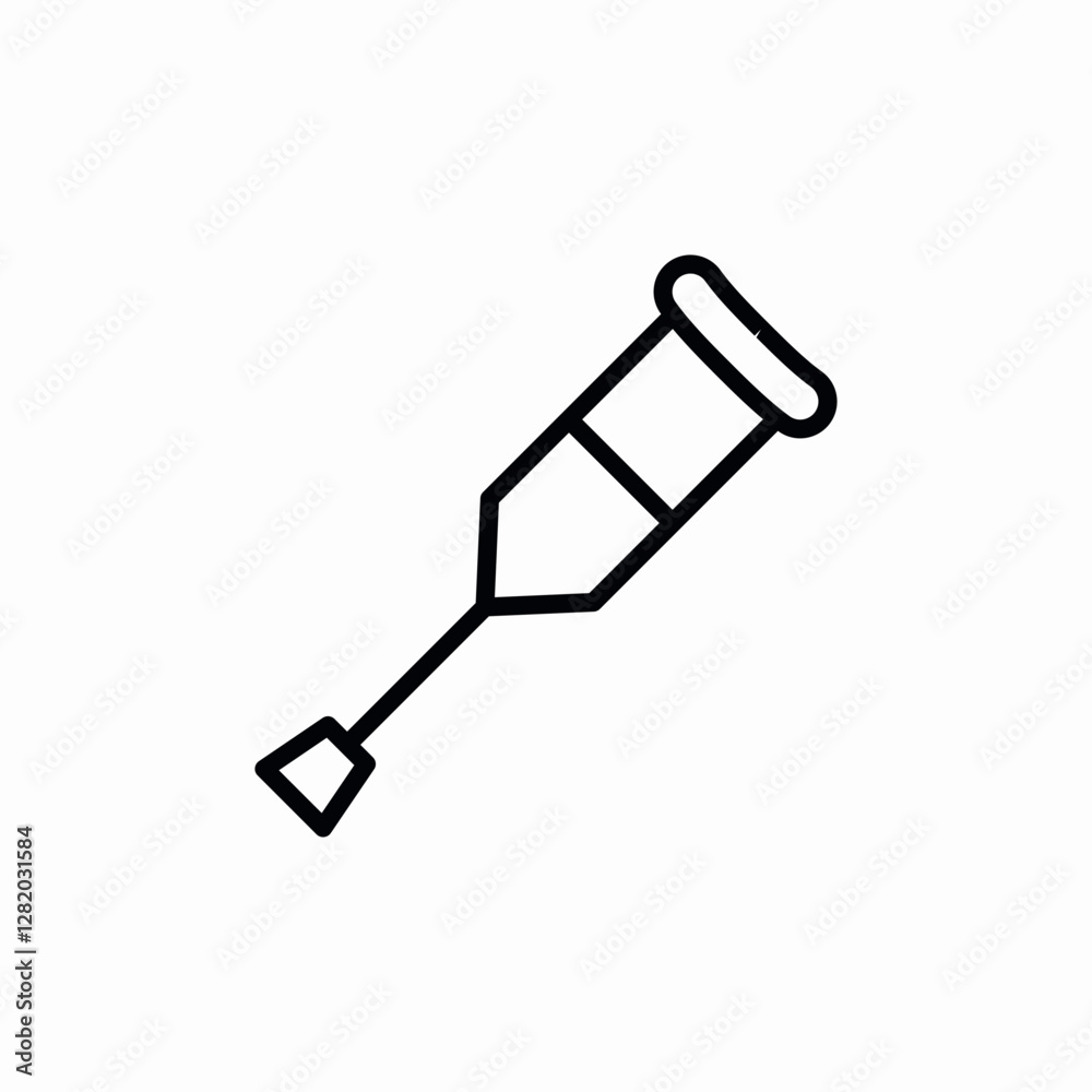 crutch walking assistance icon sign vector crutch walking assistance icon sign vector