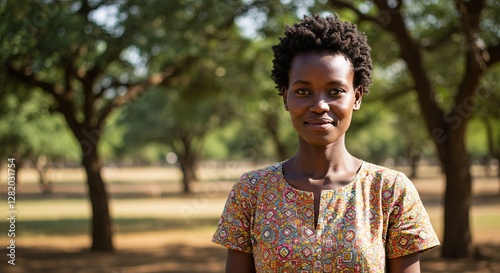 photorealistic portrait of a woman from Botswana
