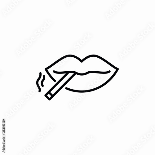 mouth smoking icon sign vector