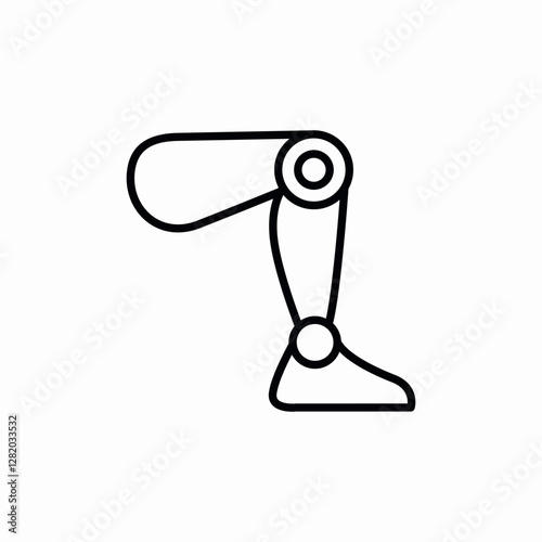 prosthetic walk assistance icon sign vector