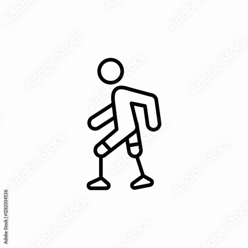 walking prosthetic aid icon sign vector