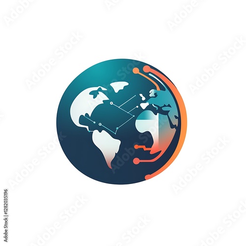 Wallpaper Mural Geometric global tech logo symbolizing integration and connectivity Torontodigital.ca