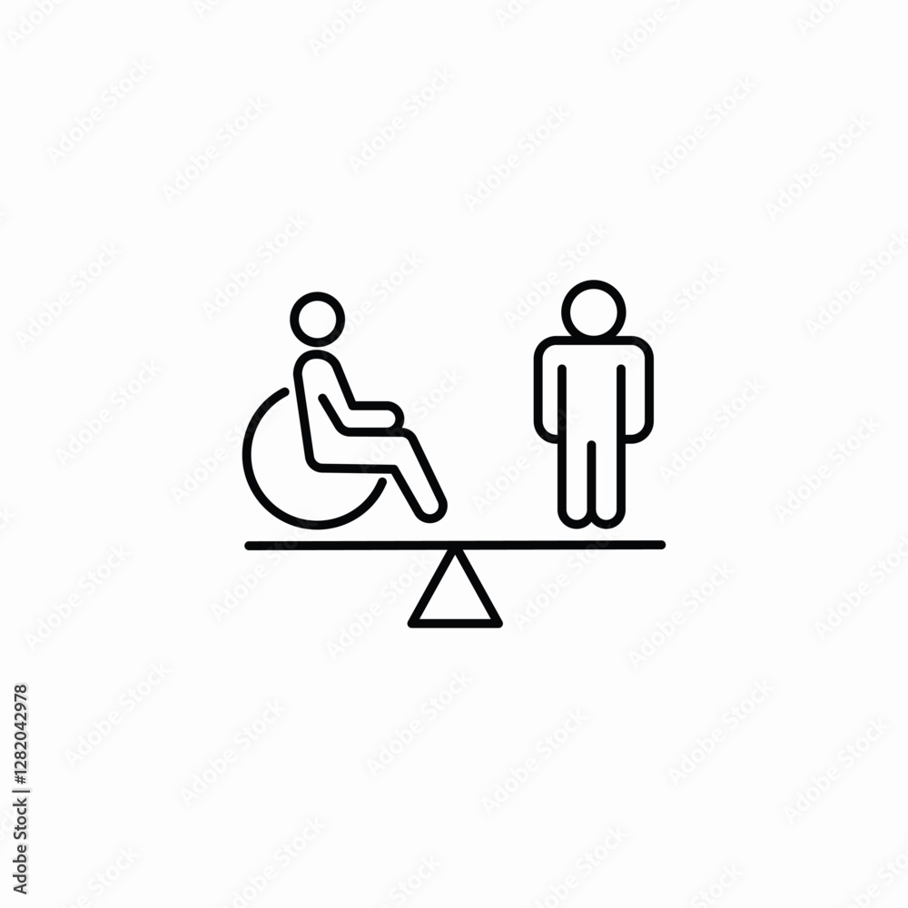 disability equality icon sign vector disability equality icon sign vector