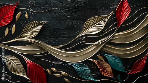 Modern wll frame for canvas art with opulent foliage