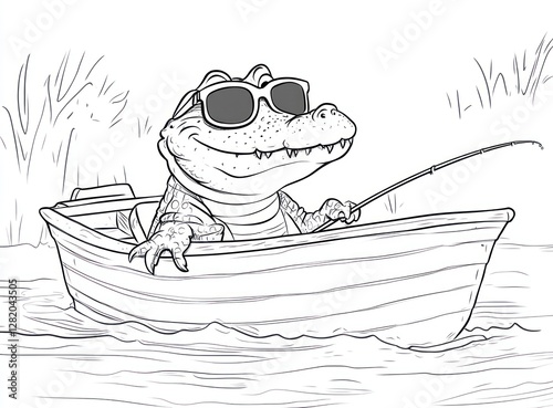 Cool Alligator Fishing From A Boat On The Lake
