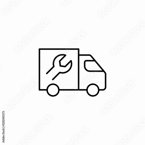 truck repair icon sign vector