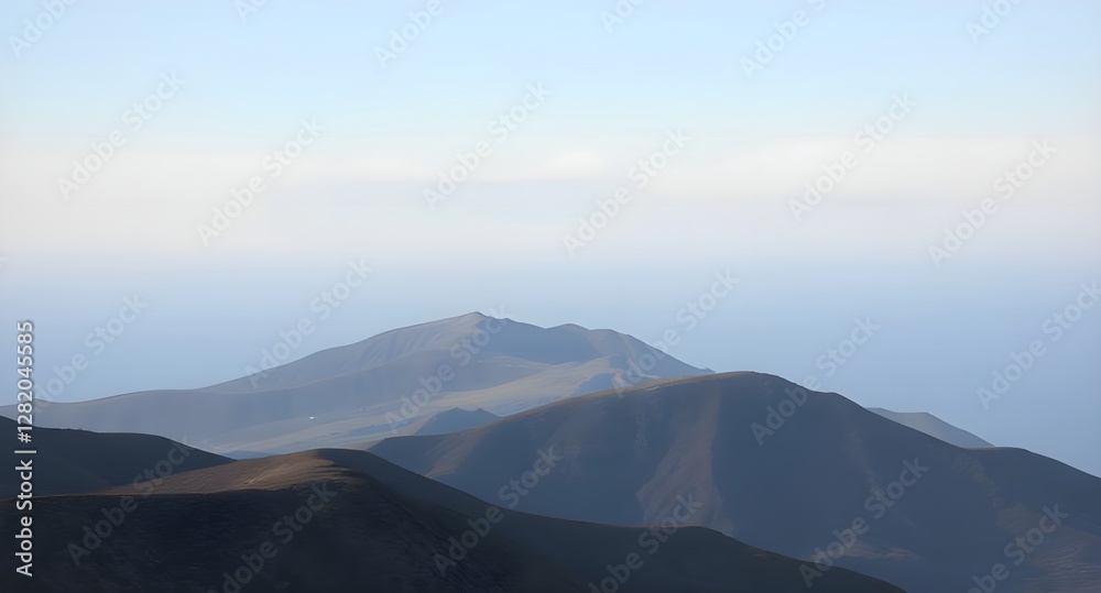 Naklejka premium Hills against ocean landscape outdoors horizon.