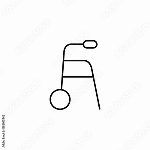 walking aid icon sign vector