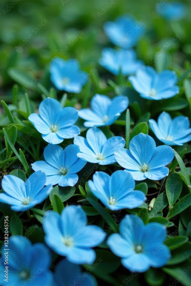 Delicate blue rose petals scattered on a soft grassy background, garden, wildflowers Delicate blue rose petals scattered on a soft grassy background, garden, wildflowers